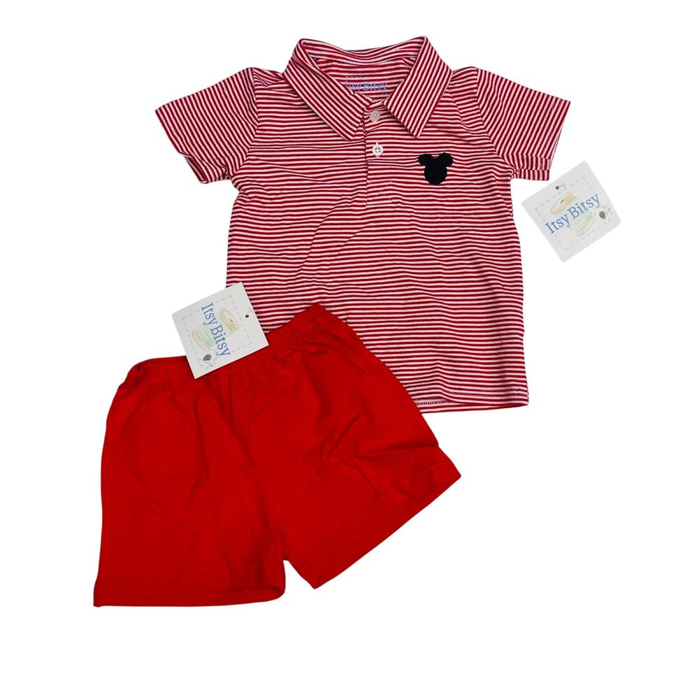 NWT Itsy Bitsy 18M Mouse Polo Set
